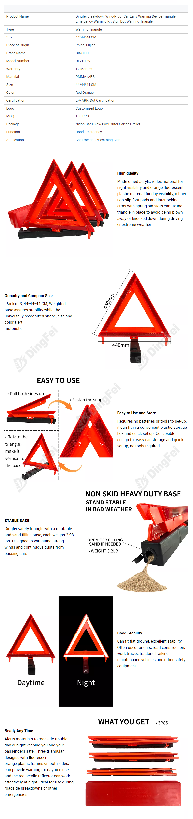 Bandage box car 2024 warning vest first aid breakdown set warning triangle  emerg