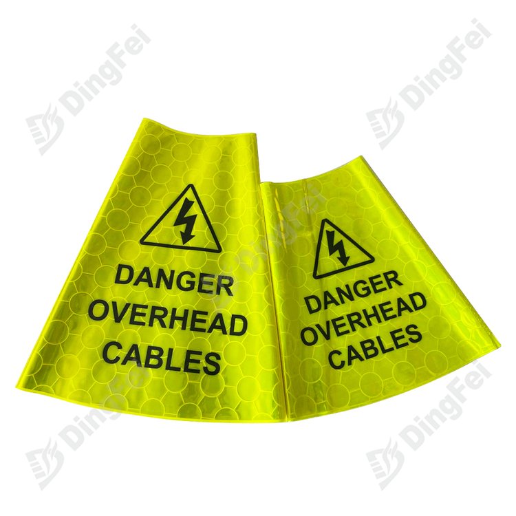 Yellow Danger Overhead Cables Traffic Cone Sleeve | Prismatic ...