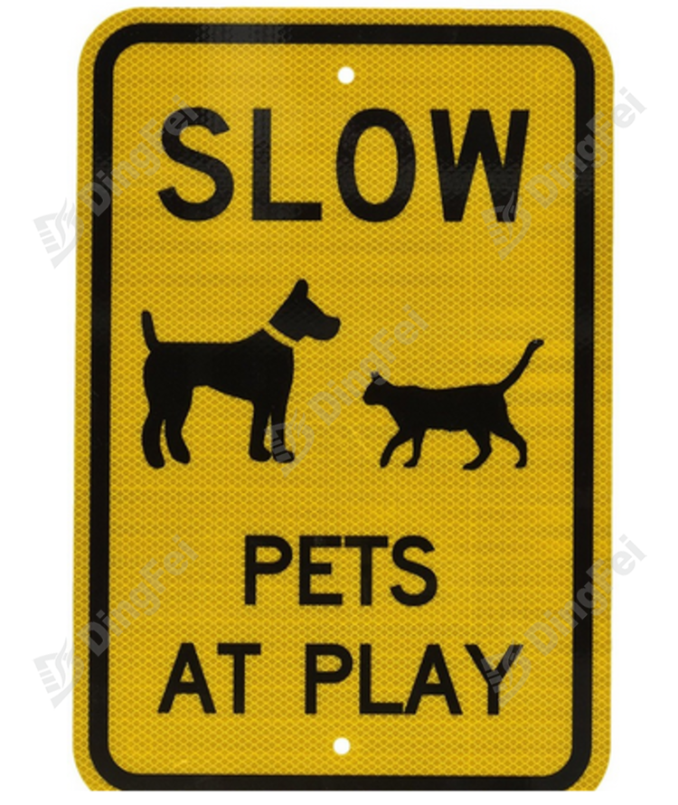 Reflective Stop Slow Children And Pets At Play Sign | Prismatic ...