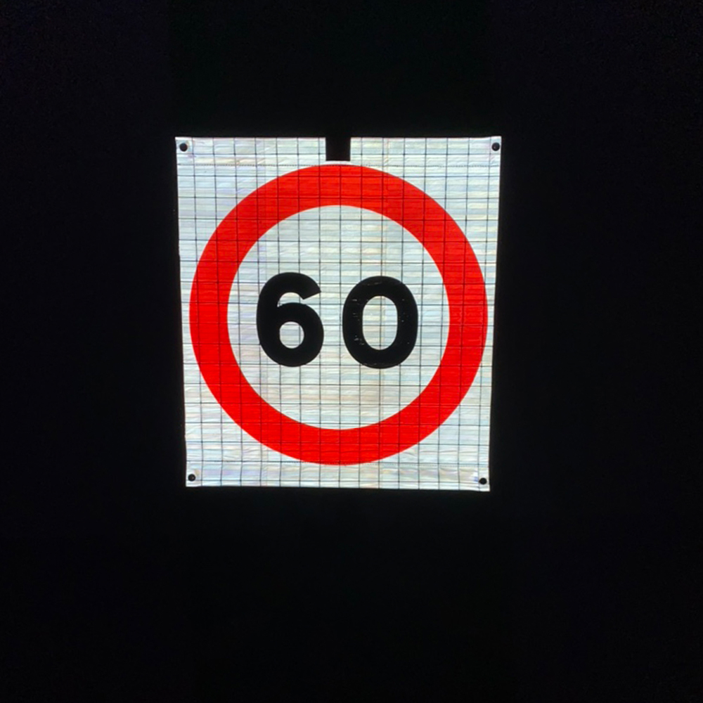 60 MPH Speed Limit Spanish Reflective Roll Up Tripod Traffic Sign ...