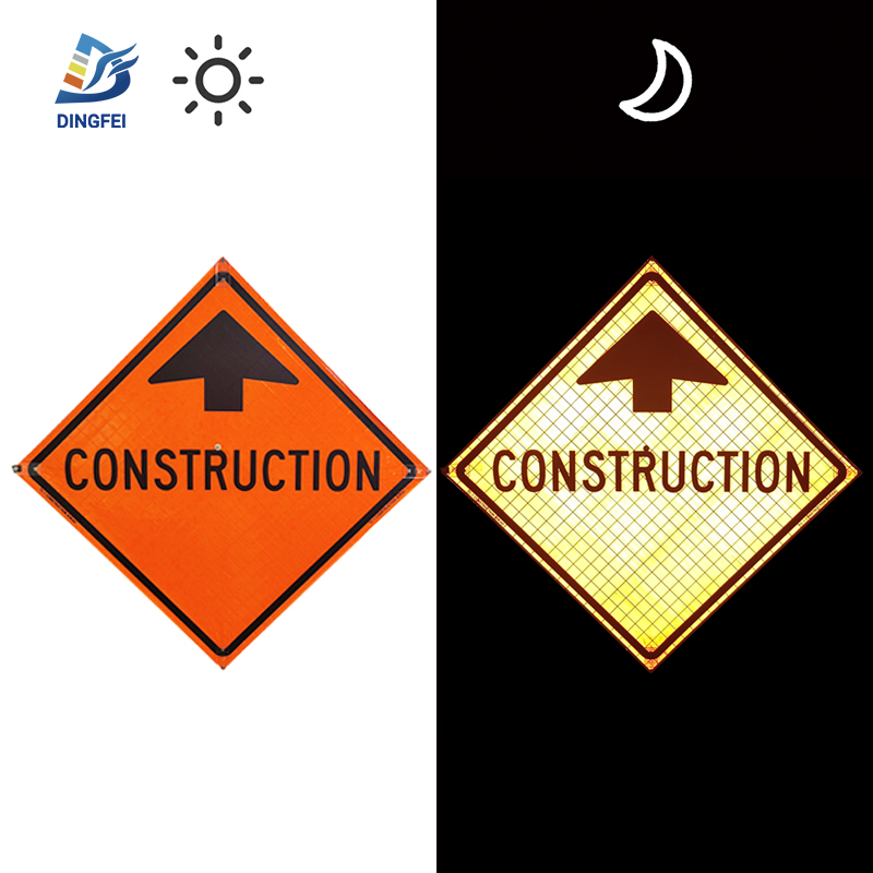 Construction Ahead Reflective Roll Up Traffic Sign | Prismatic ...