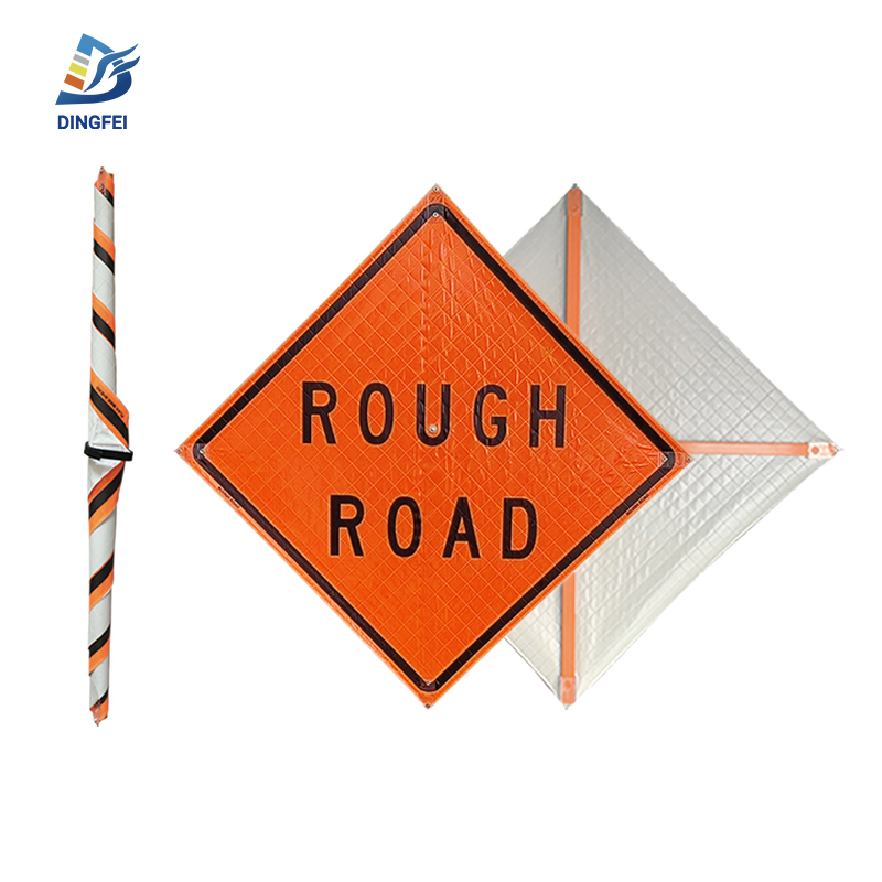 Rough Road Reflective Roll Up Traffic Sign | Prismatic reflective film ...