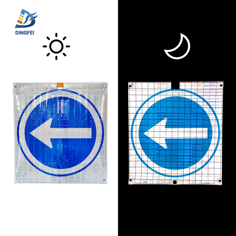 Turn Left Reflective Folding Warning Signs | Prismatic reflective film ...