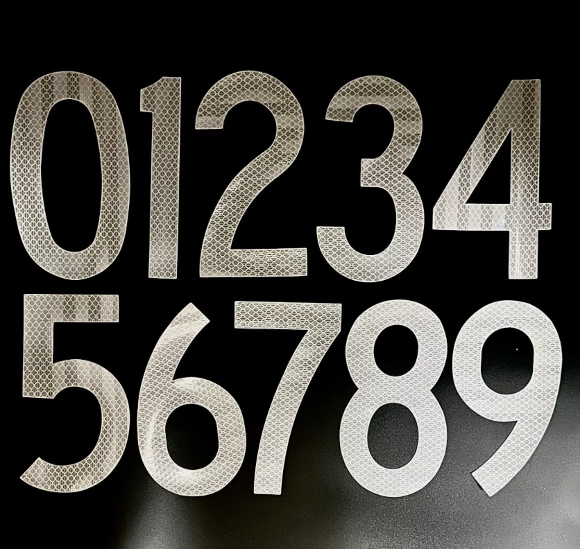 Reflective Number and Lettering Decals | Prismatic reflective film, PVC ...