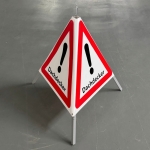 Reflective Tripod Warning Sign - Non-reflective PVC mesh Warning Triangle