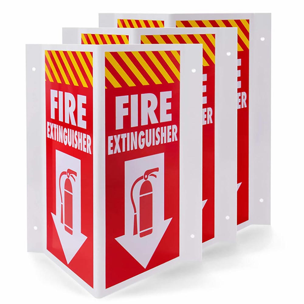 Fire Extinguisher Signs V Sign | Prismatic reflective film, PVC cone ...
